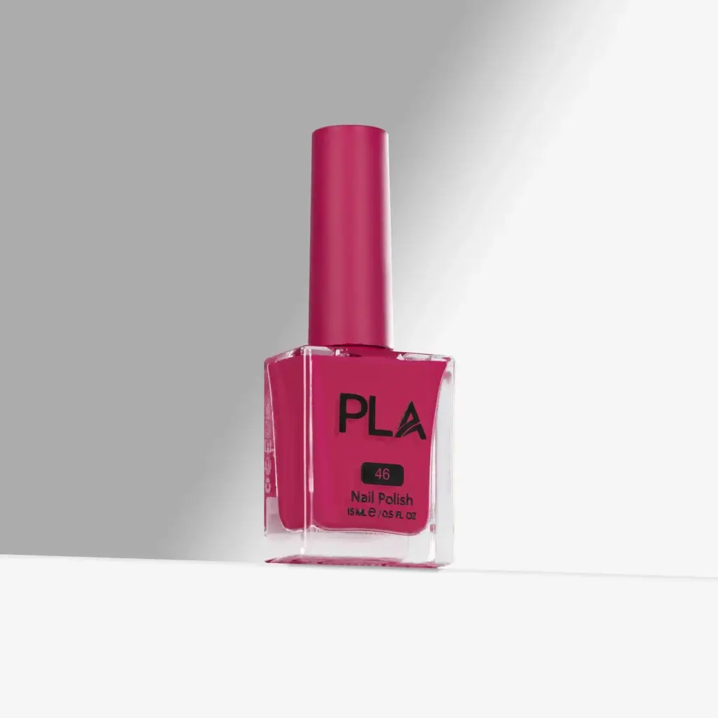 lac de unghii rosu roz Chew Like You Have a Secret 46, PLA 11 free, oja clasica profesionala, finish glossy pentru manichiuri si pedichiuri asortate cu oja semipermanenta cu acelasi nume