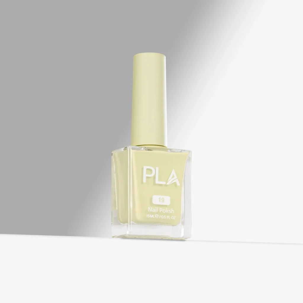 lac de unghii galben pastel Oopsie Daisy - 19, formula curata 11 Free PLA Nails, oja rezistenta,oja glabena, finish lucios, pentru manichiuri si pedichiuri cu uscare la aer
