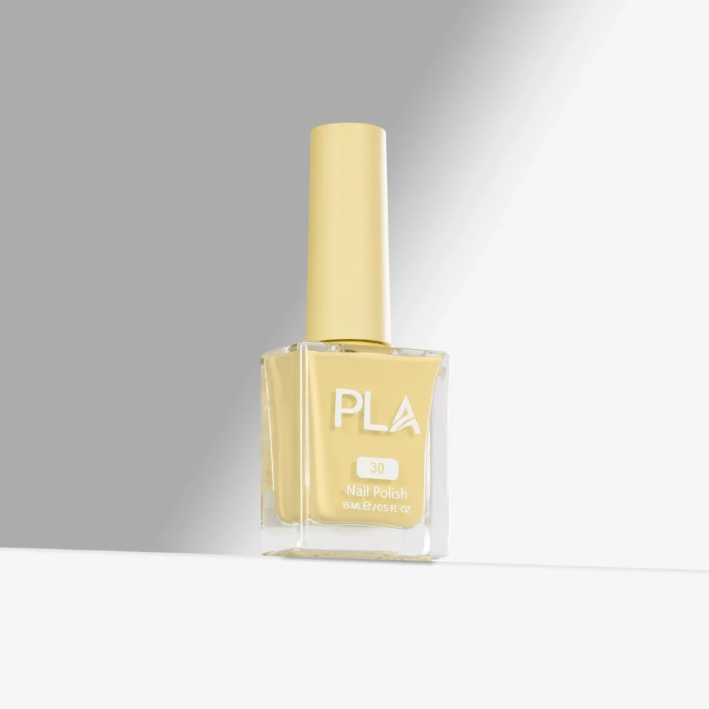 lac de unghii galben pastel intens Just Pollen Your Leg - 30, oja clasica rezistenta, PLA 11 Free, finish lucios, pentru manichiuri si pedichiuri clasice