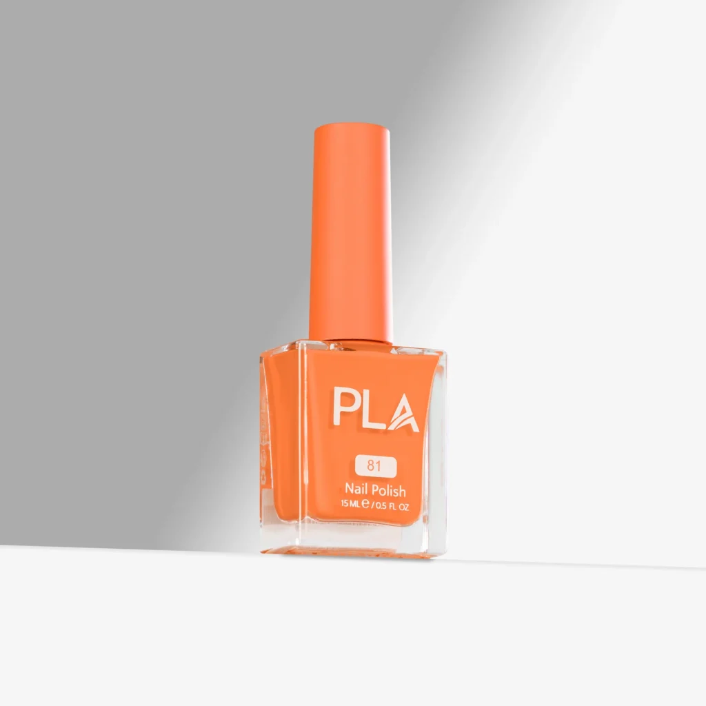 lac de unghii portocaliu deschis neon A Desert Mirage - 81, oja clasica rezistenta, PLA 11 Free, finish lucios, pentru manichiuri si pedichiuri clasice