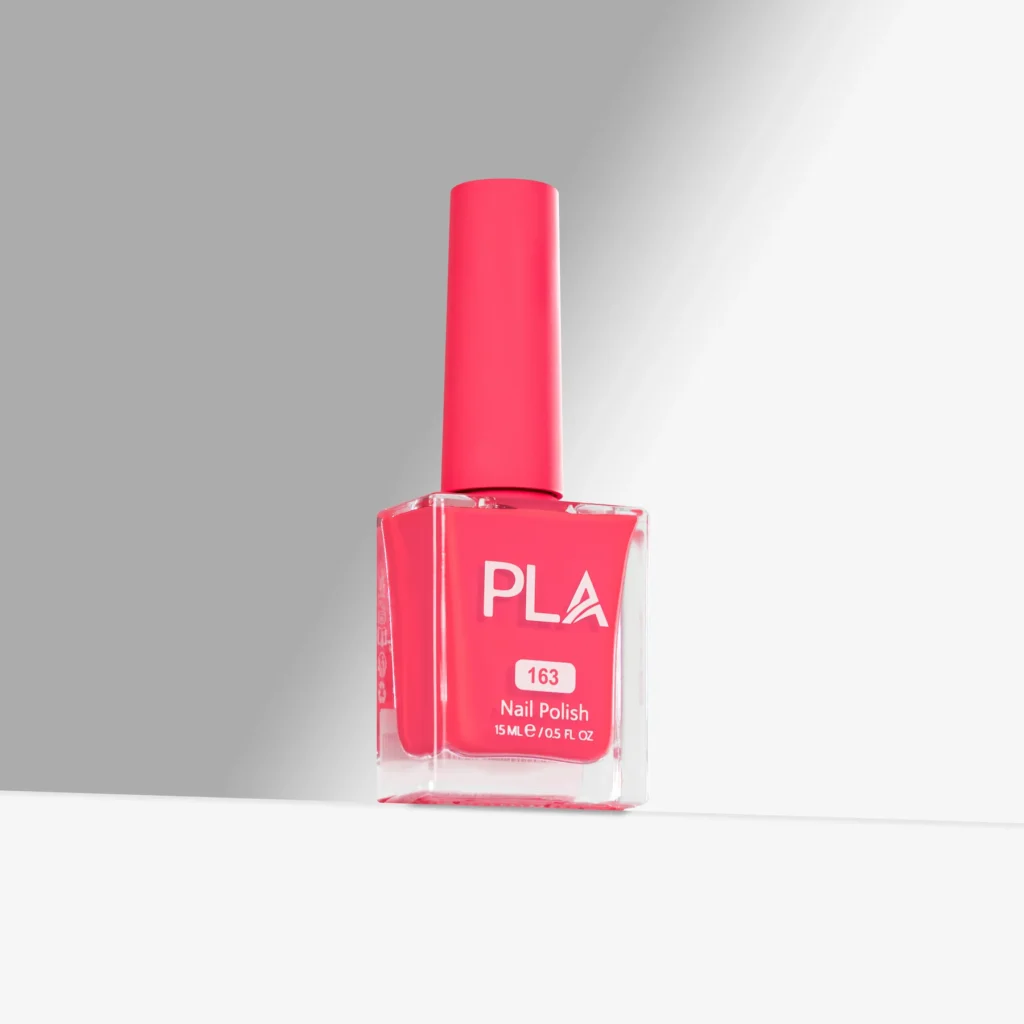lac de unghii rosu portocaliu Imma Shine Like Gloss - 163, formula curata 11 Free de la PLA Nails, oja rosie portocalie rezistenta, finish lucios, pentru pedichiuri si manichiuri cu uscare la aer