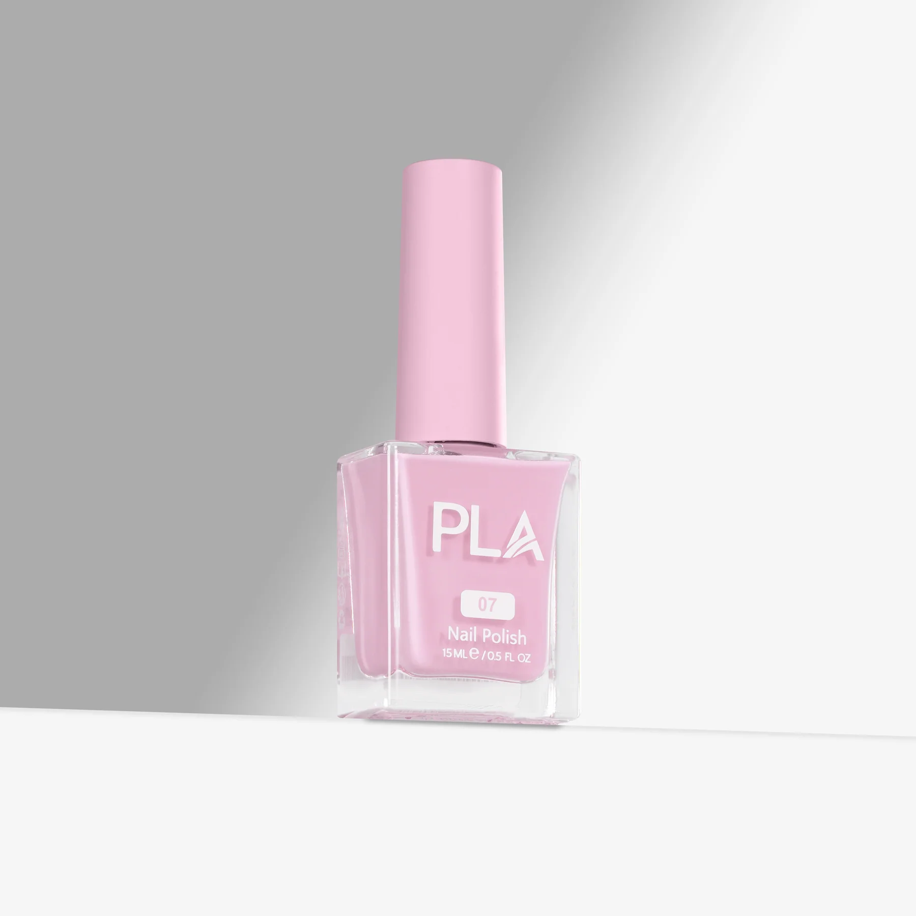 lac de unghii roz pastel Grow Me Wild - 07 PLA Nails, oja clasica rezistenta, formula curata 11 free, pentru manichiura si pedichiura clasica