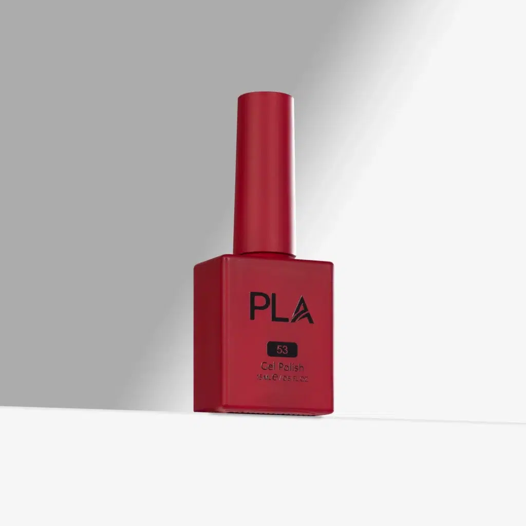 oja semipermanenta rosu inchis Not In Kansas Anymore de la PLA Nails se aplica usor chiar si peste gel si se usuca rapid in lampa, cu formula curata 11-Free