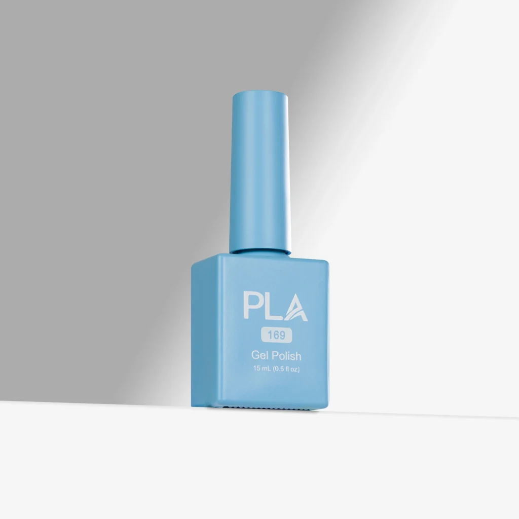 oja semipermanenta albastru arctic I Want It All - 169 PLA Nails, rezistenta, profesionala, cu finish lucios, pigment intens si uscare in lampa UV/LED