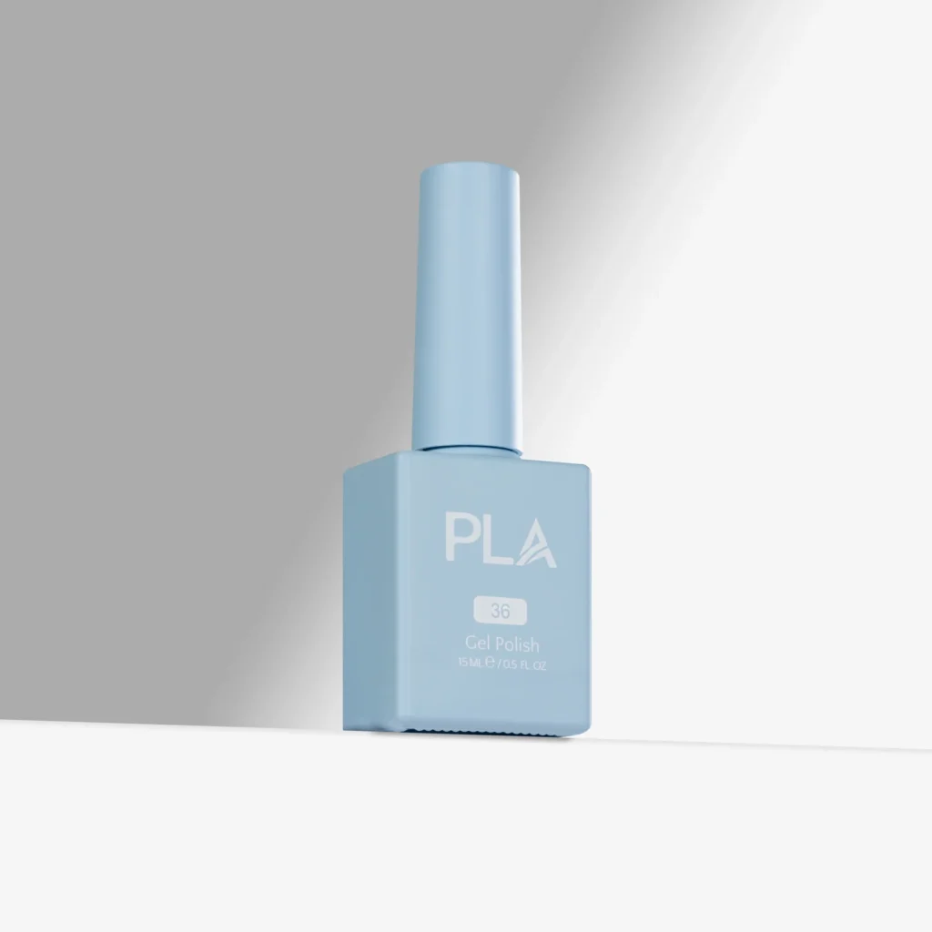 oja semipermanenta albastru pastel Somebudy to Love 36-PLA Nails se usuca usor in lampa chiar si pentru culori pigmentate, rezistenta si cu formula curata 11-Free