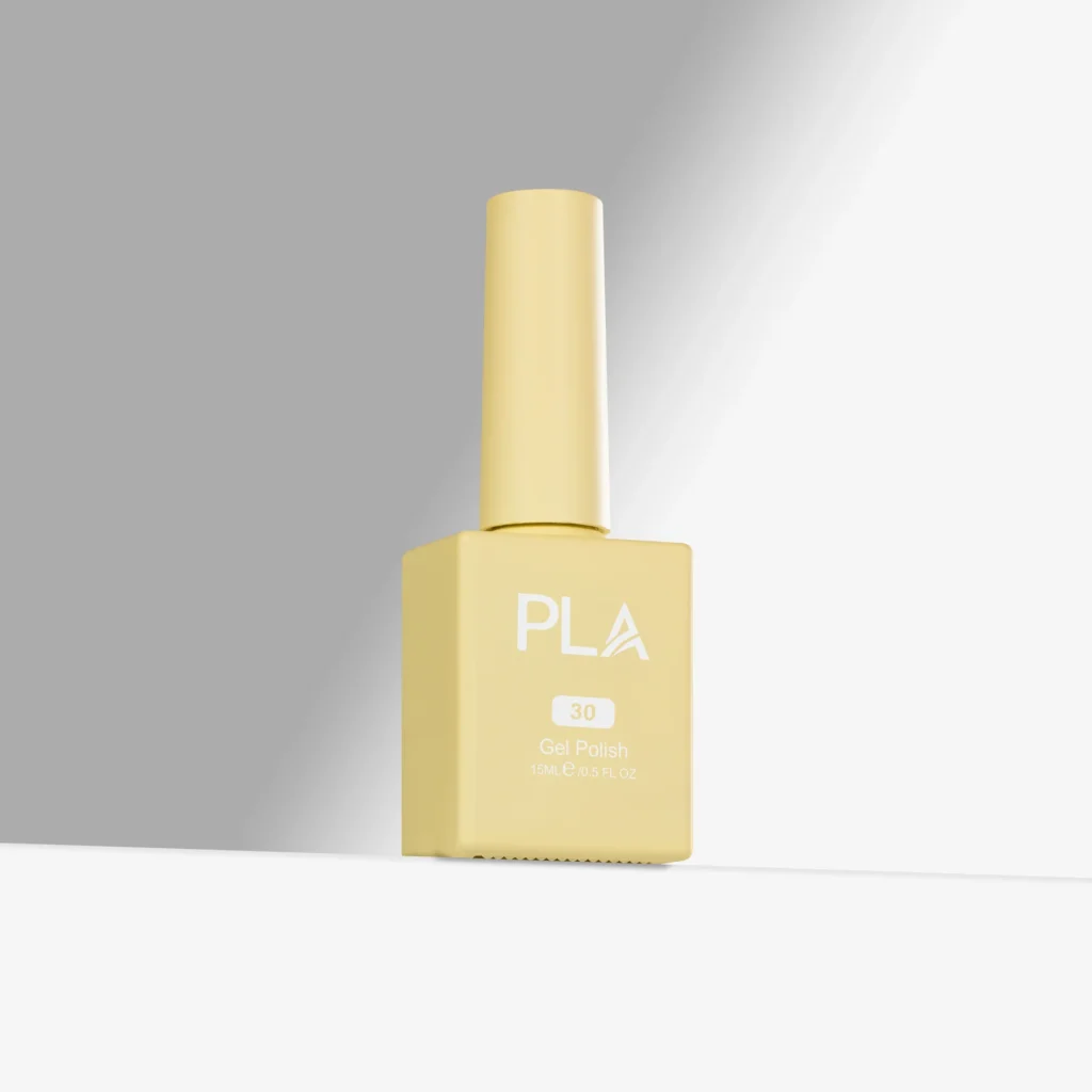 oja semipermanenta galben intens pastel Just Pollen Your Leg - 30 PLA Nails se aplica peste rubber sau gel iar formula curata 11 Free o fac sa se usuce rapid in lampa UV