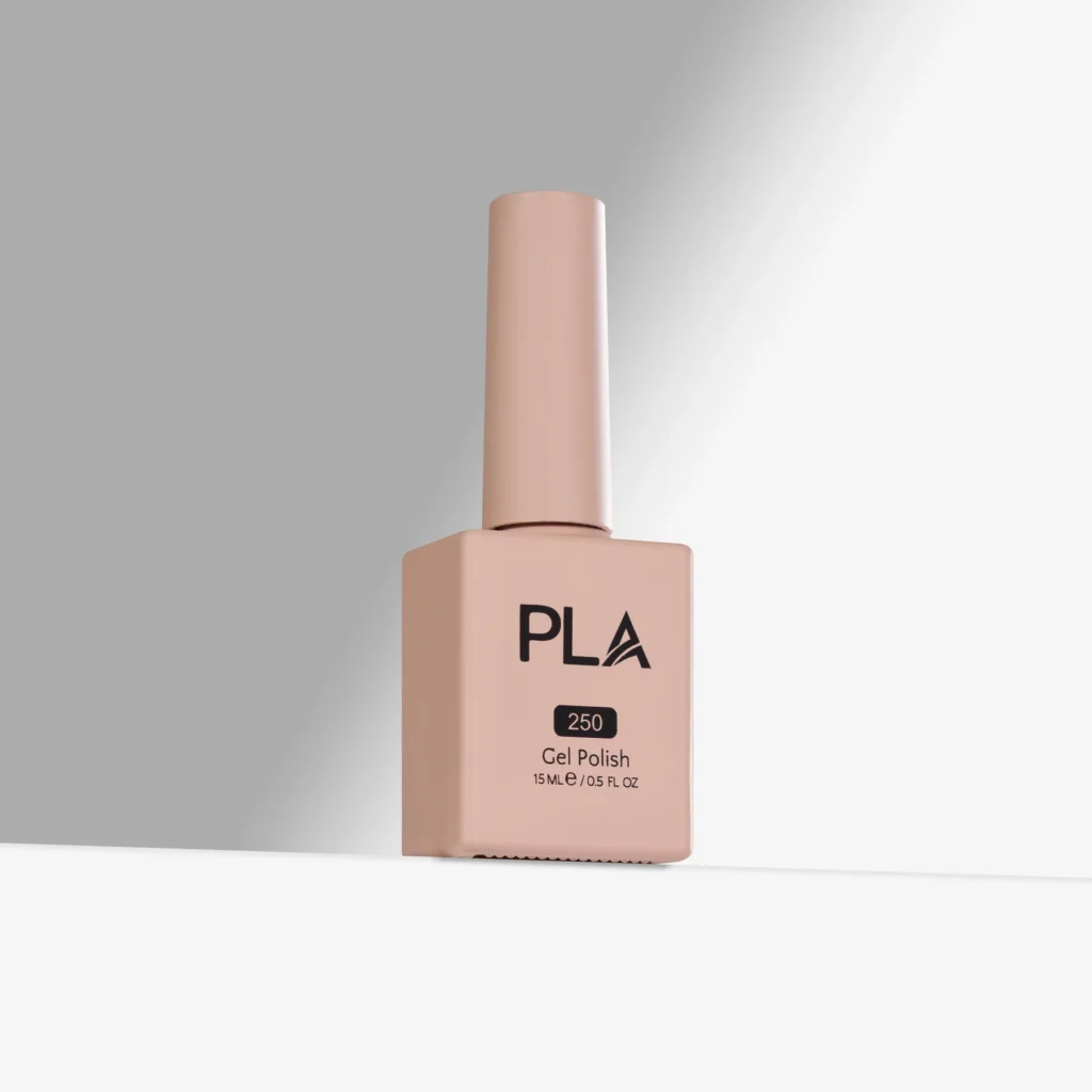 oja semipermanenta nude bej cald Let That Mango - 250 PLA Nails este rezistenta, pigment intens, finish lucios si formula curata 11-free