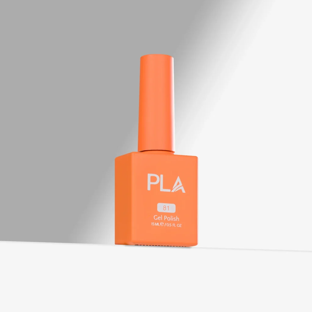 oja semipermanenta portocaliu deschis neon A Desert Mirage - 81 PLA Nails se usuca in lampa UV si rezista peste rubber sau gel