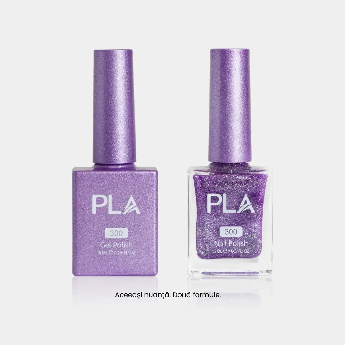oja semipermanenta si lac de unghii Lit Lavender – 300 de la PLA Nails, oja cu sclipici rezistenta si profesionala